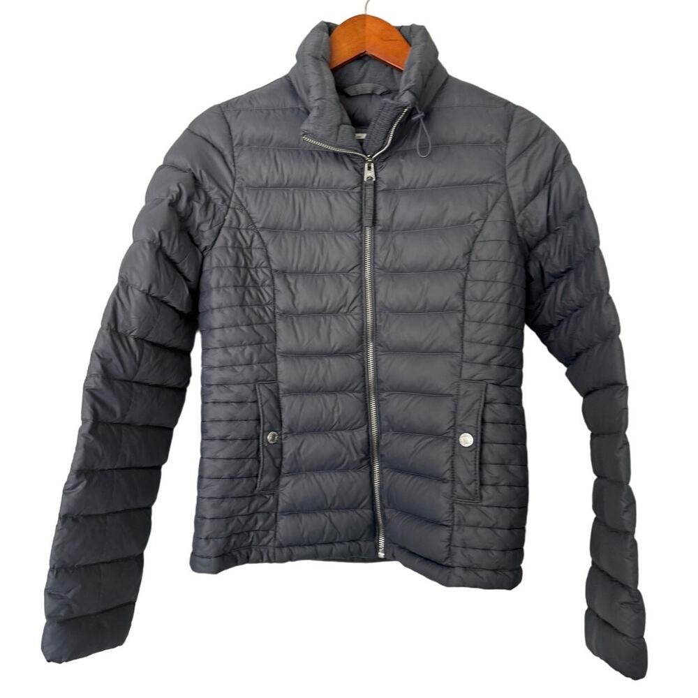 Abercrombie & Fitch Down Series Gray Zip Front Puffer Jacket Size Small